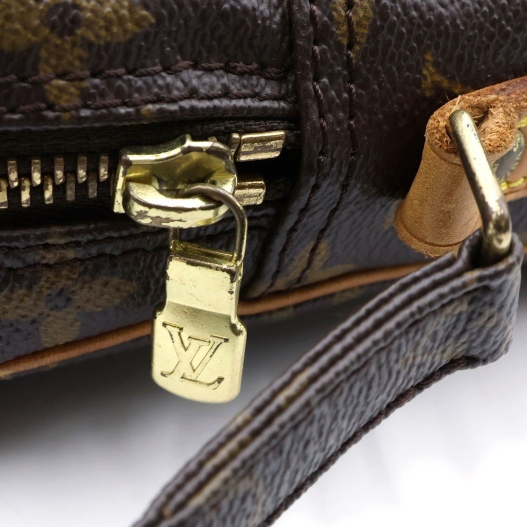 Louis Vuitton Monogram Danube Shoulder Bag Leather Brown — view 7