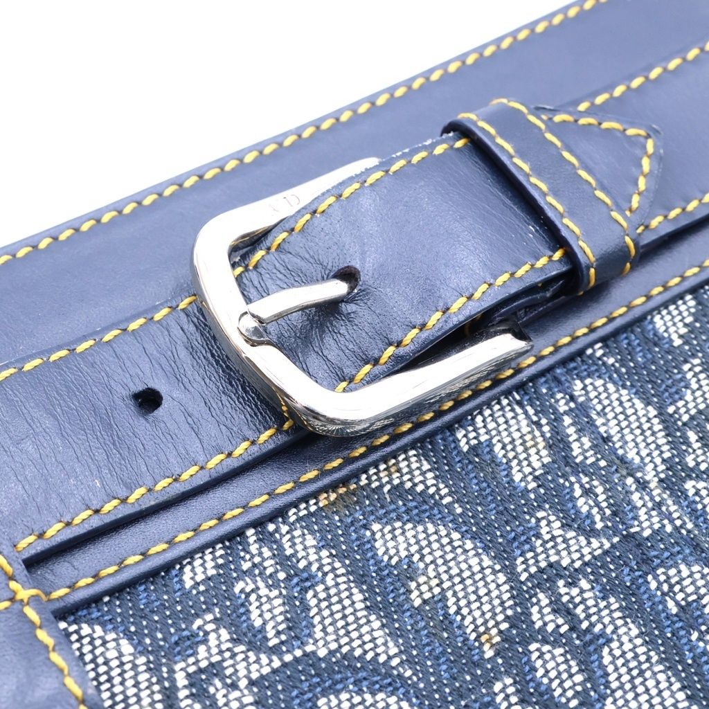 Dior Trotter Tote Bag Canvas Leather Navy — view 7