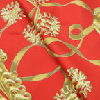 Hermes les Cavaliers Dor Yellow Knight of Gold 90 Silk Scarf Red — view 3