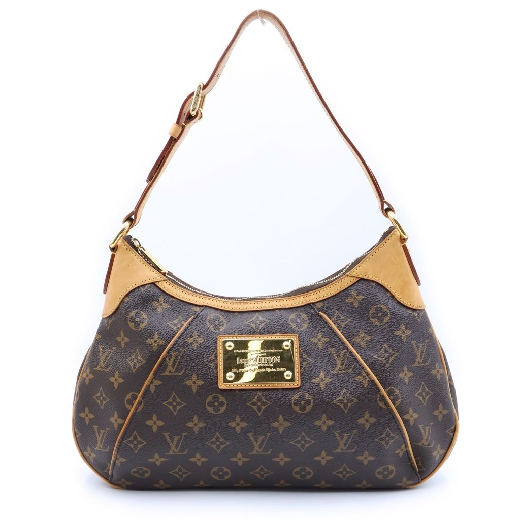 Louis Vuitton Monogram Thames GM Bag Brown Leather Gold
