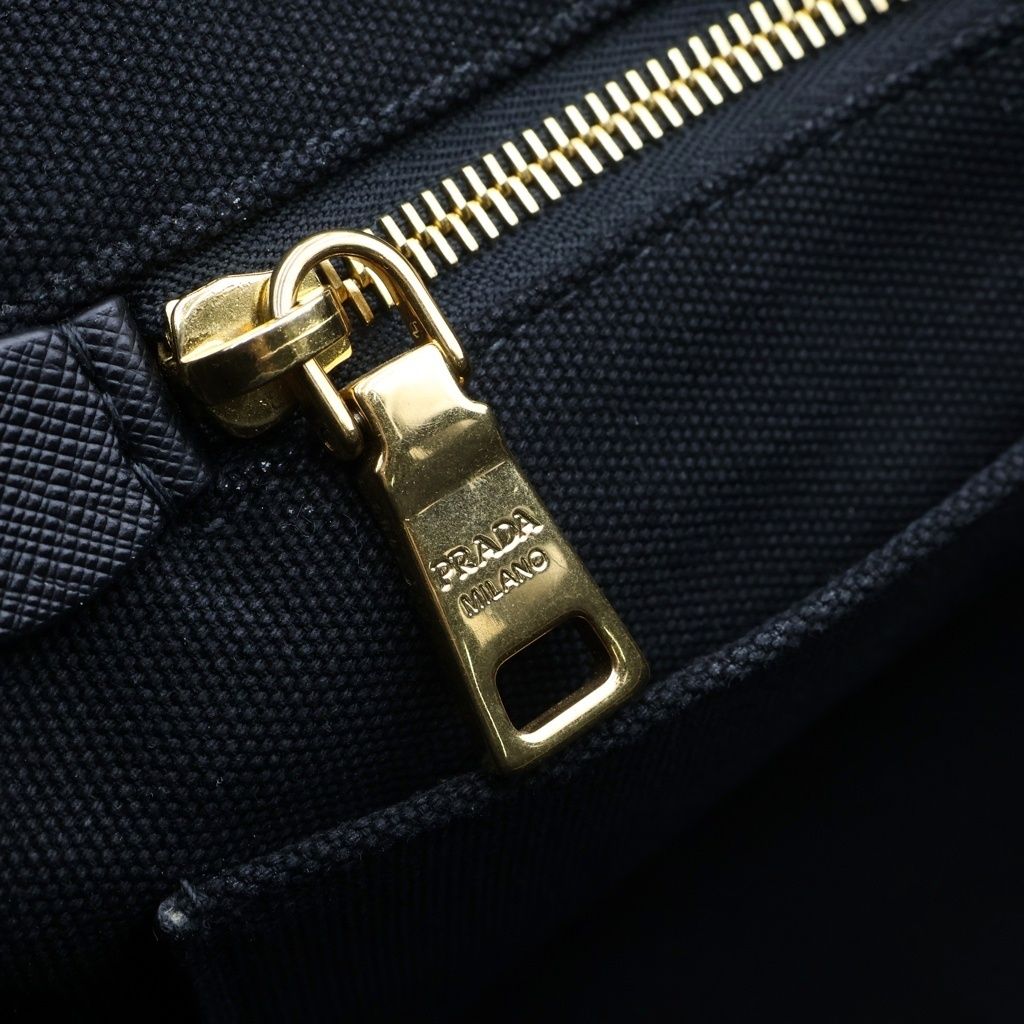 Prada Canapa Side Canvas 2-Way Bag Black — view 8