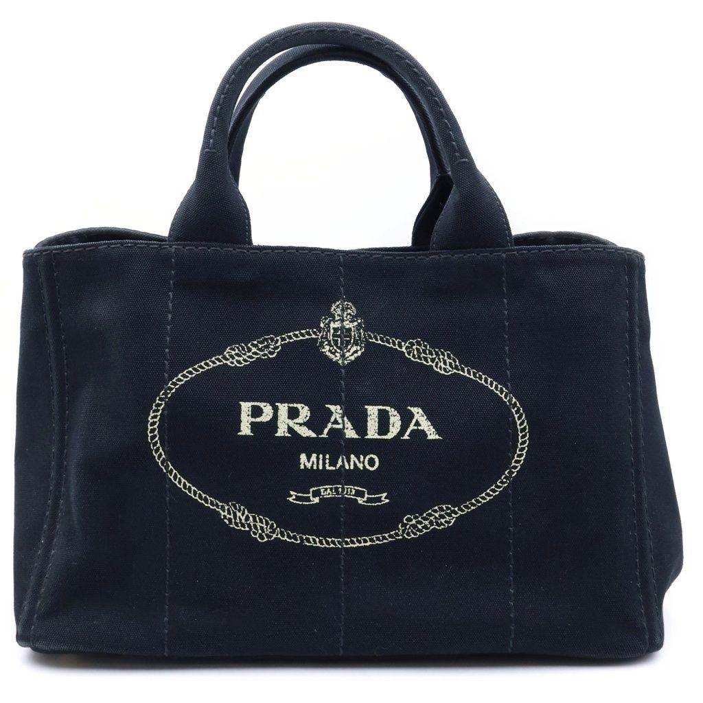 Prada Canapa Side Canvas 2-Way Bag Black