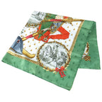 Hermes Carre 90 Napoleon Silk Scarf Green