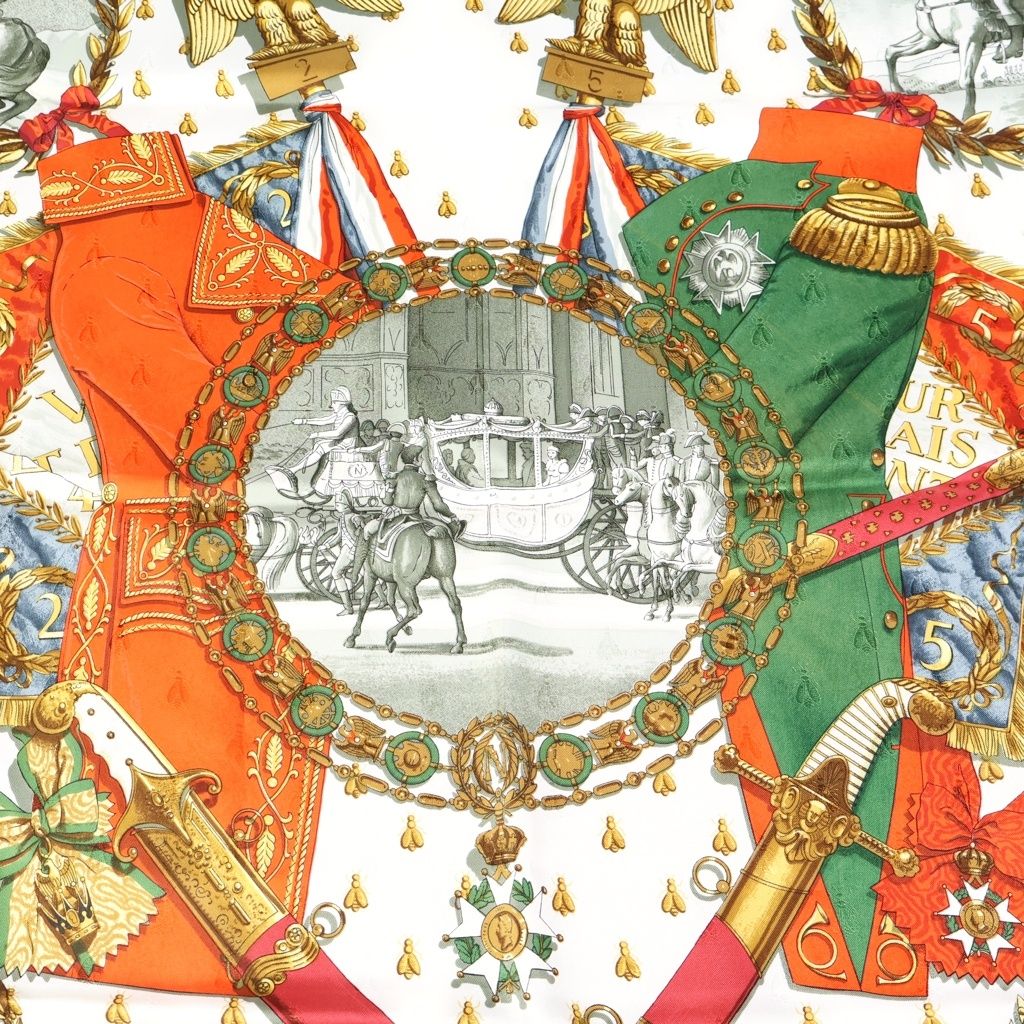 Hermes Carre 90 Napoleon Silk Scarf Green — view 4
