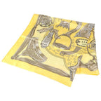 Hermes Harness Pattern Carre 90 Silk Scarf Yellow