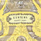 Hermes Harness Pattern Carre 90 Silk Scarf Yellow — view 2