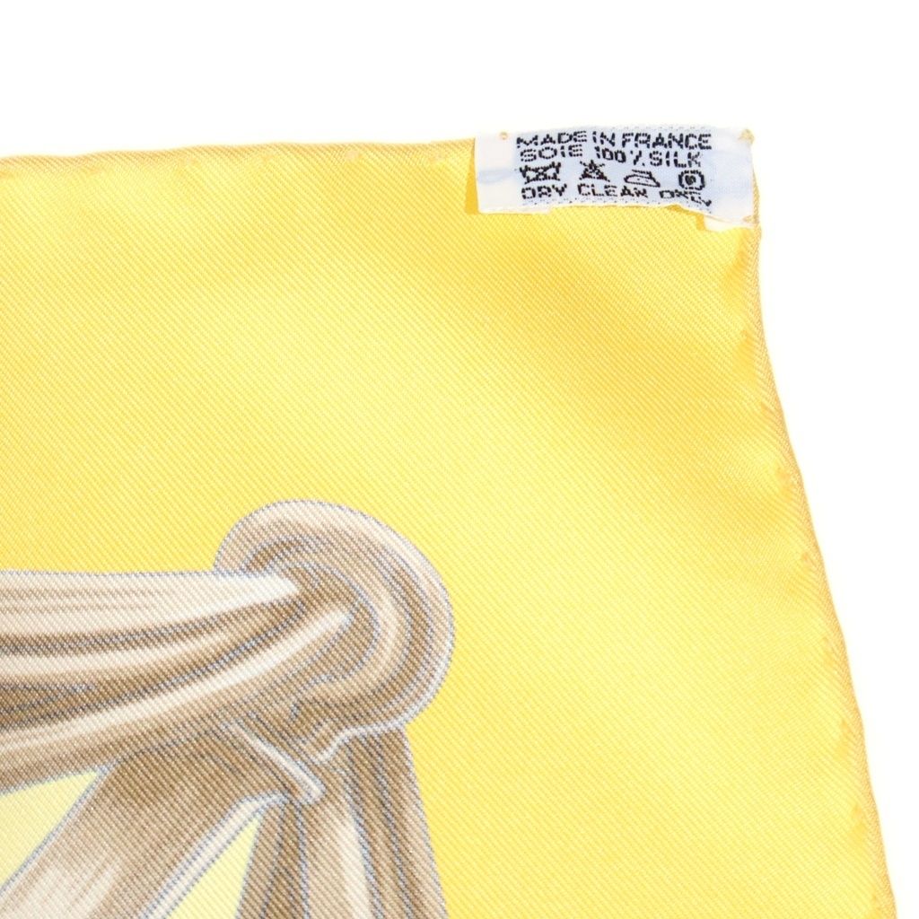 Hermes Harness Pattern Carre 90 Silk Scarf Yellow — view 4