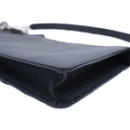 Prada Saffiano Leather Pouch Mini Handbag Black Silver — view 5