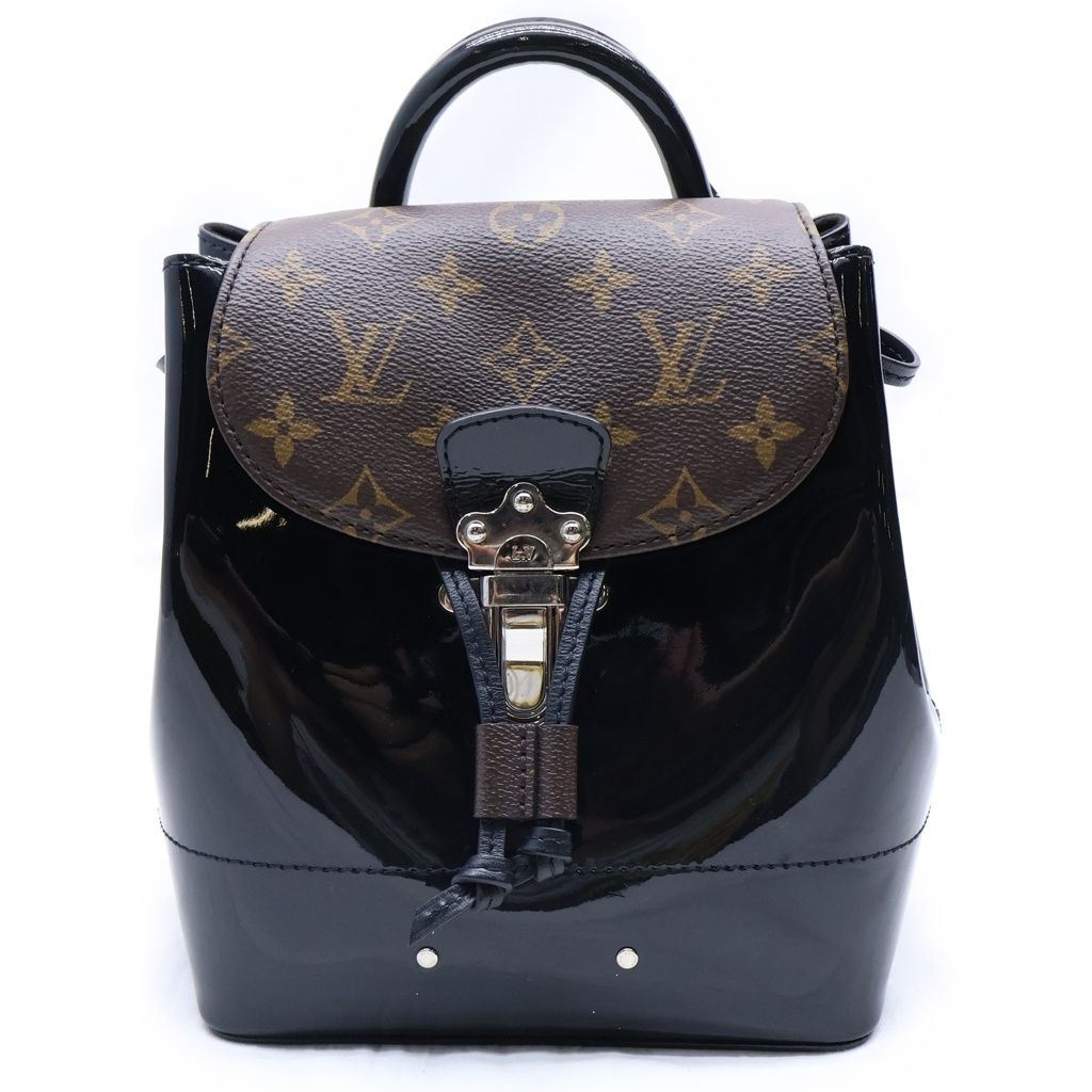 Louis Vuitton Monogram Vernis Hot Spring 2-Way Handbag Backpack Black Brown