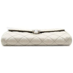 Prada Quilted Nylon Chain Shoulder Bag Back Beige Silver — view 4