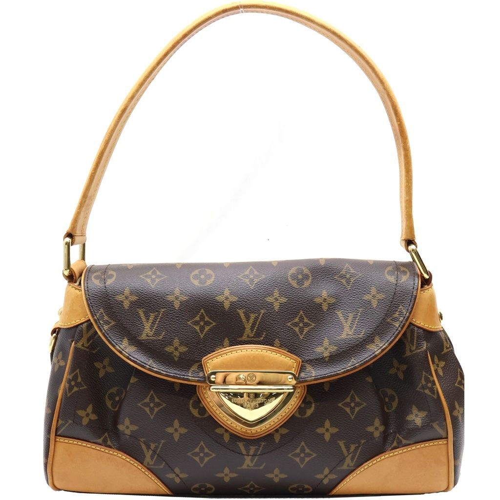 Louis Vuitton Monogram Beverly MM Bag Brown Leather Gold
