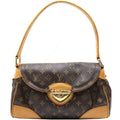 Louis Vuitton Monogram Beverly MM Bag Brown Leather Gold