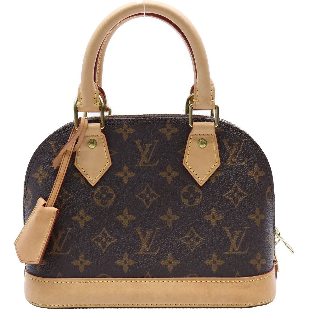 Louis Vuitton Monogram Alma BB 2-Way Shoulder Bag Brown Leather Gold