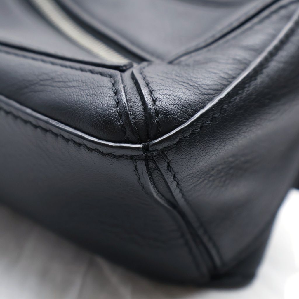 Loewe Puzzle Mini Bum Bag Black Leather Silver — view 5
