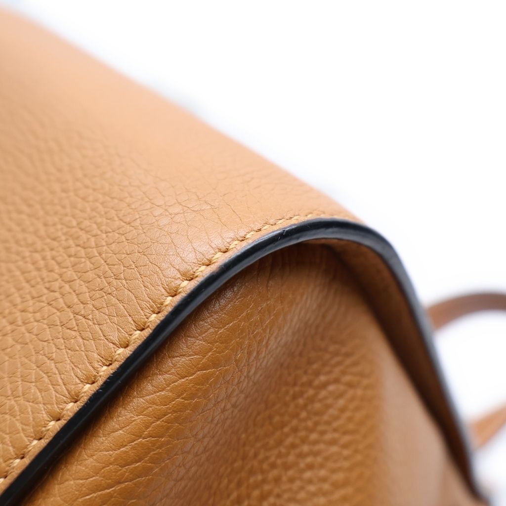 Loewe Hammock Small 2-Way Shoulder Bag Brown Leather Gold — view 5