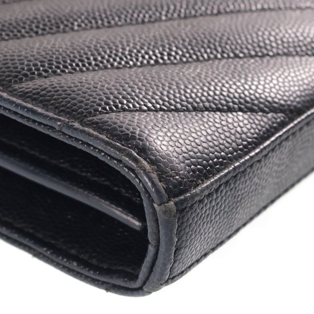 Saint Laurent Paris Cassandra Logo Envelope Leather Chain Shoulder Bag Black — view 6