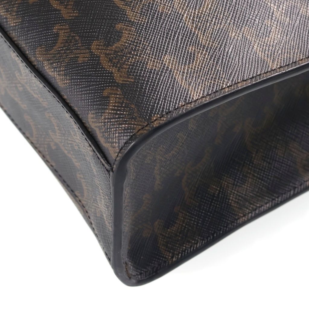 Celine Vertical Cabas Small Triomphe Leather 2-Way Bag Brown Gold — view 5