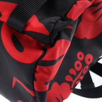 Prada All Over Print Nylon Backpack Black Red Silver — view 5