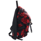 Prada All Over Print Nylon Backpack Black Red Silver — view 3