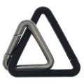 Bottega Veneta Double Triangle Key Charm Key Ring Black Silver Key Holder
