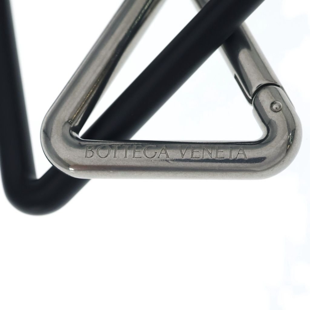 Bottega Veneta Double Triangle Key Charm Key Ring Black Silver Key Holder — view 5