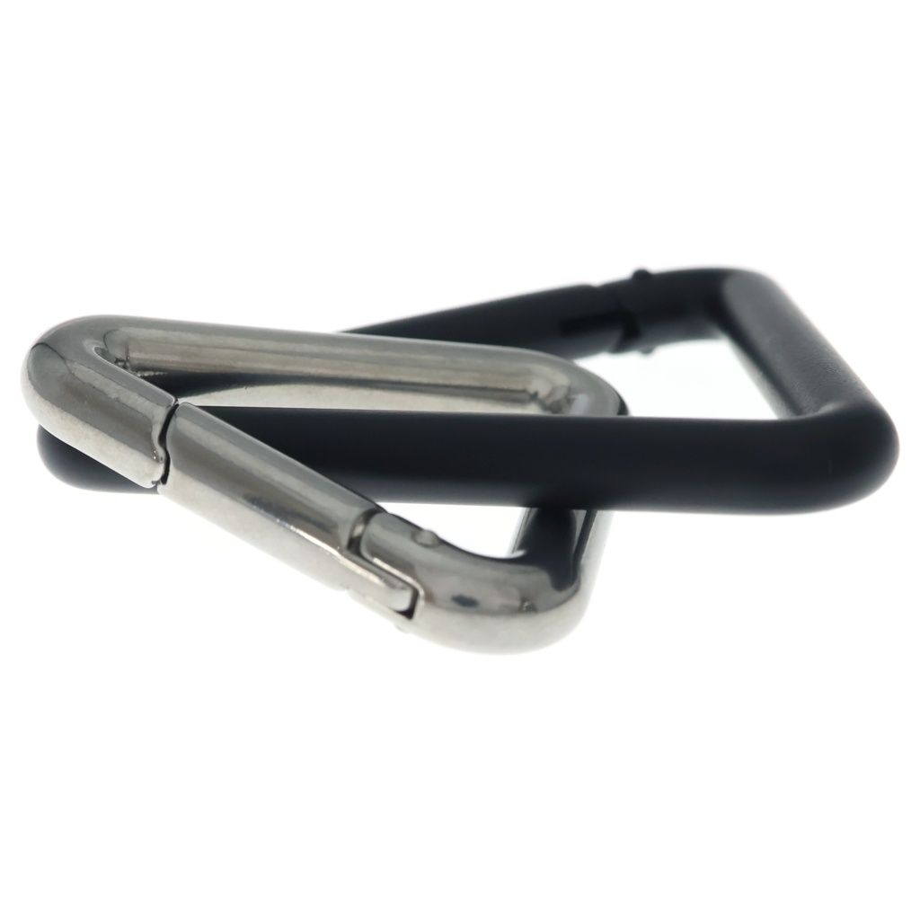 Bottega Veneta Double Triangle Key Charm Key Ring Black Silver Key Holder — view 3