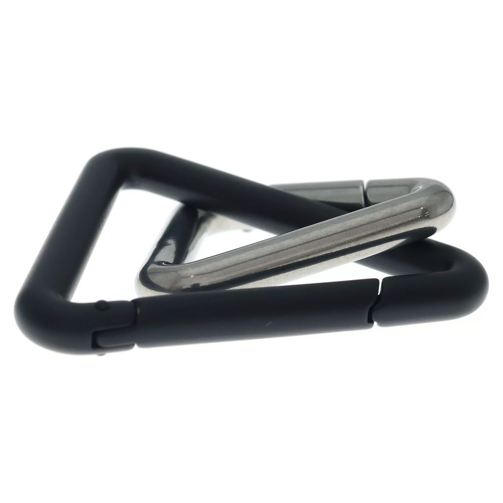 Bottega Veneta Double Triangle Key Charm Key Ring Black Silver Key Holder — view 4