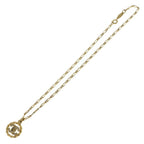 Chanel CC Logo Rhinestone Round Pendant Chain Gold — view 2