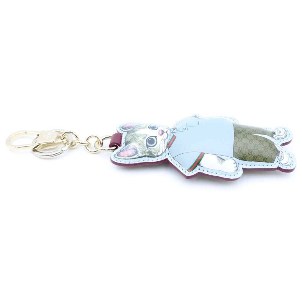 Gucci Yuko Higuchi Boris Cat Key Chain Bag Charm Key Holder Multicolor Leather — view 4