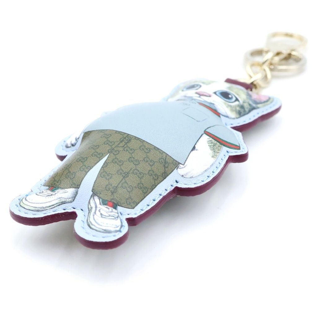 Gucci Yuko Higuchi Boris Cat Key Chain Bag Charm Key Holder Multicolor Leather — view 5