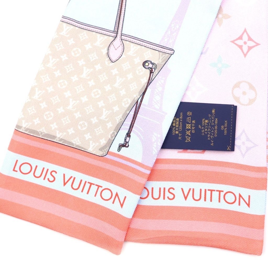 Louis Vuitton Bandeau Sky Line Silk Scarf Pink — view 2