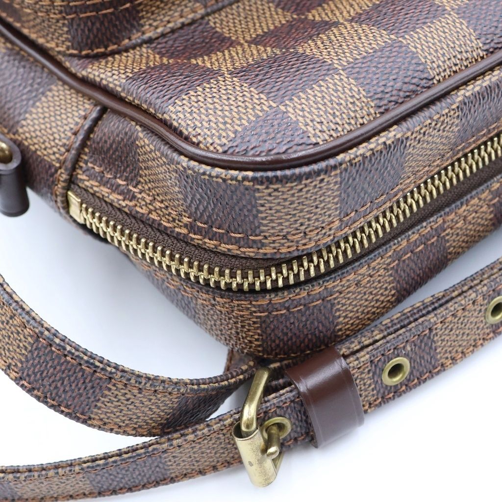 Louis Vuitton Damier Amazon Mini Shoulder Bag Brown Leather Gold — view 7