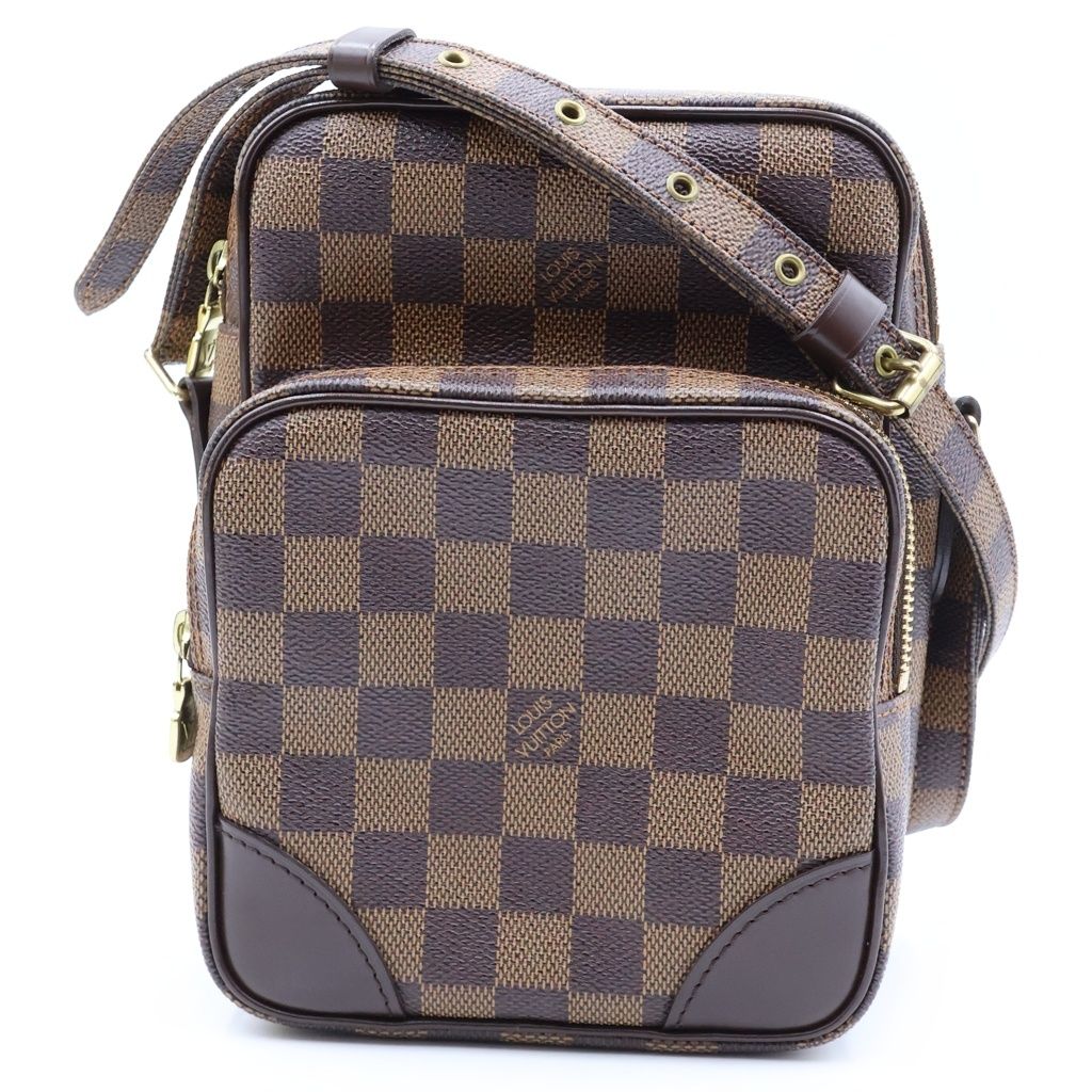 Louis Vuitton Damier Amazon Mini Shoulder Bag Brown Leather Gold