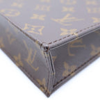 Louis Vuitton Petite Sac Plat Monogram 2-Way Shoulder Bag Brown Leather Gold — view 5