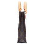 Louis Vuitton Petite Sac Plat Monogram 2-Way Shoulder Bag Brown Leather Gold — view 3