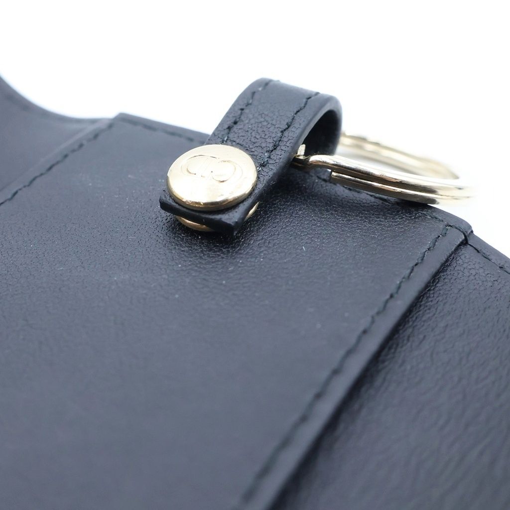 Dior Cannage Lady Key Case Black Calfskin Gold — view 6