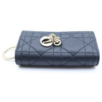 Dior Cannage Lady Key Case Black Calfskin Gold — view 3