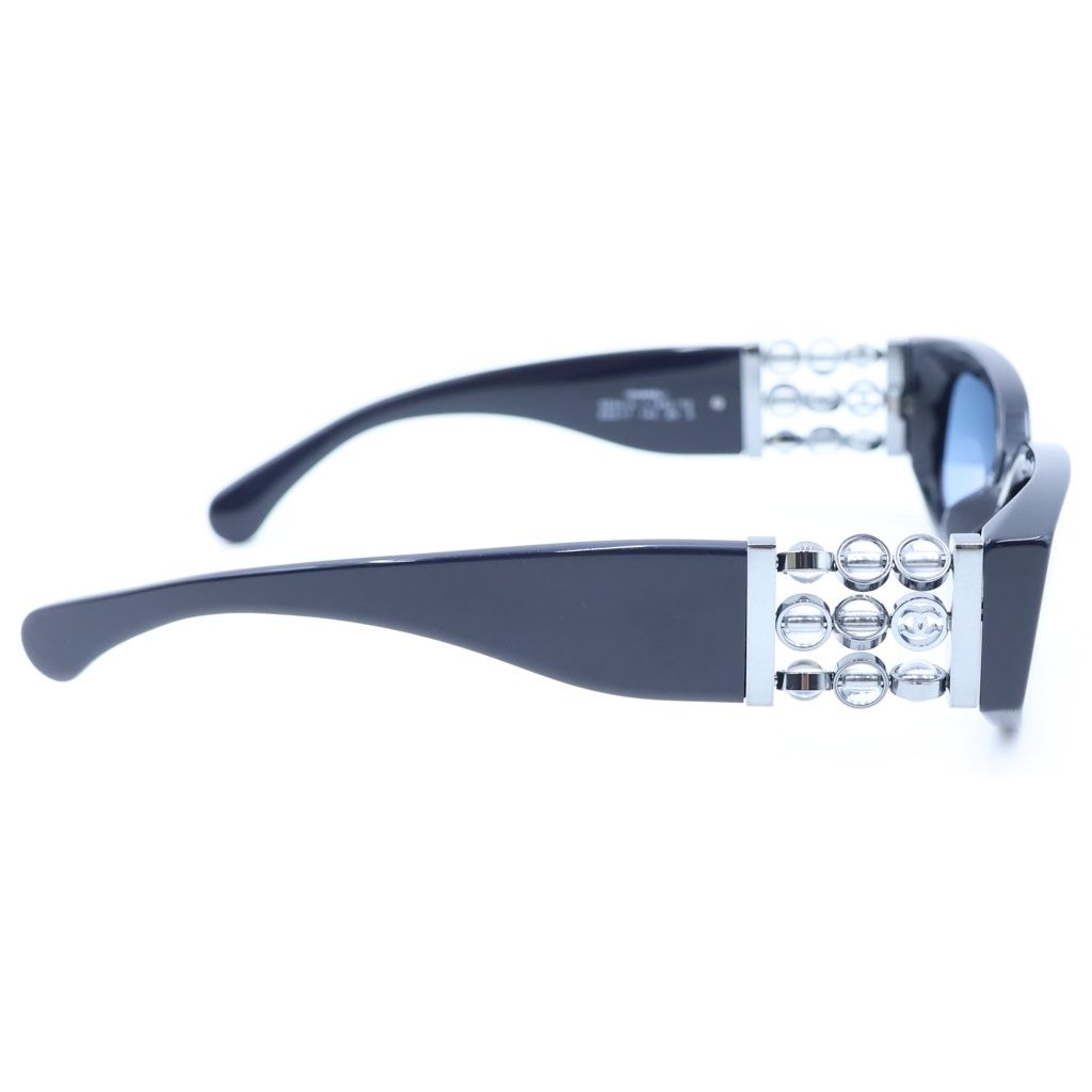 Chanel CC Logo Oval Shape Sunglasses Navy Eyewear — view 3