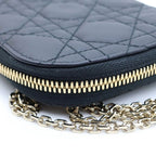Dior Lady Cannage Chain Shoulder Phone Case Black — view 6