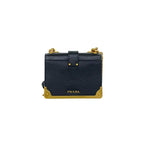 Prada Cahier Studs Logo Saffiano Leather Shoulder Bag Mini Pochette Crossbody — view 3