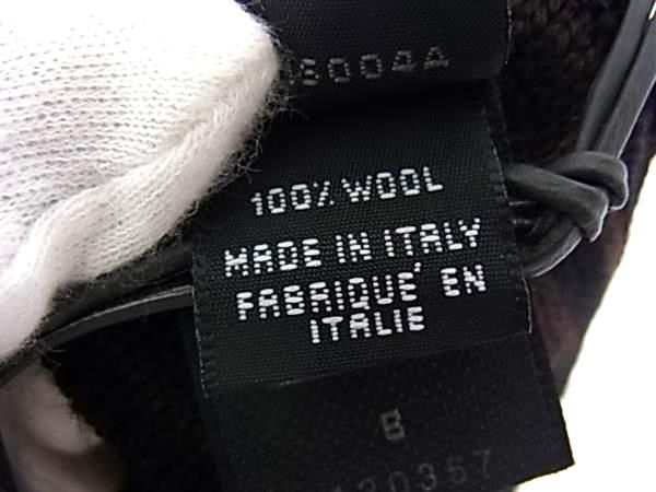 Fendi Zucca Pattern Wool 100% Gloves Black Brown — view 3