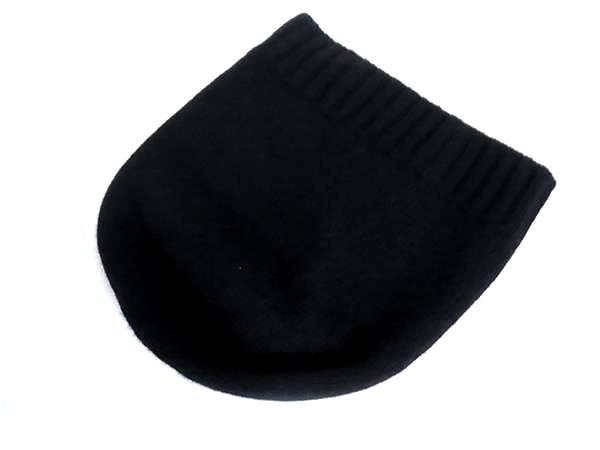 Fendi Zucca Pattern Wool Cashmere Knit Cap Hat Black — view 2