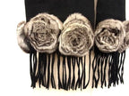 Fendi Cashmere 100% Fringe Scarf Shawl Black — view 2