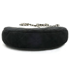 Chanel Quilted Velour Hobo Chain Shoulder Bag Black — view 3