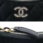 Chanel Quilted Velour Hobo Chain Shoulder Bag Black — view 6