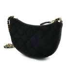 Chanel Quilted Velour Hobo Chain Shoulder Bag Black — view 2
