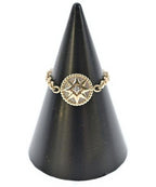 Dior Rose Des Vents Ring 18k Yellow Gold Mother of Pearl Diamond New