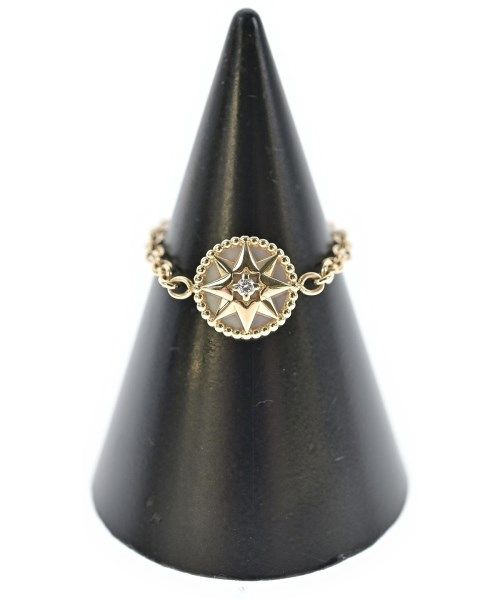 Dior Rose Des Vents Ring 18k Yellow Gold Mother of Pearl Diamond New