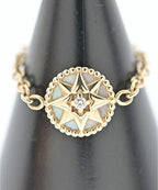 Dior Rose Des Vents Ring 18k Yellow Gold Mother of Pearl Diamond New — view 4