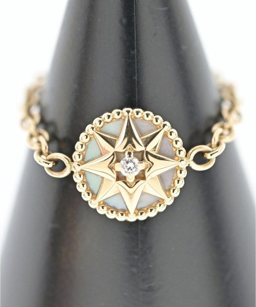 Dior Rose Des Vents Ring 18k Yellow Gold Mother of Pearl Diamond New — view 4